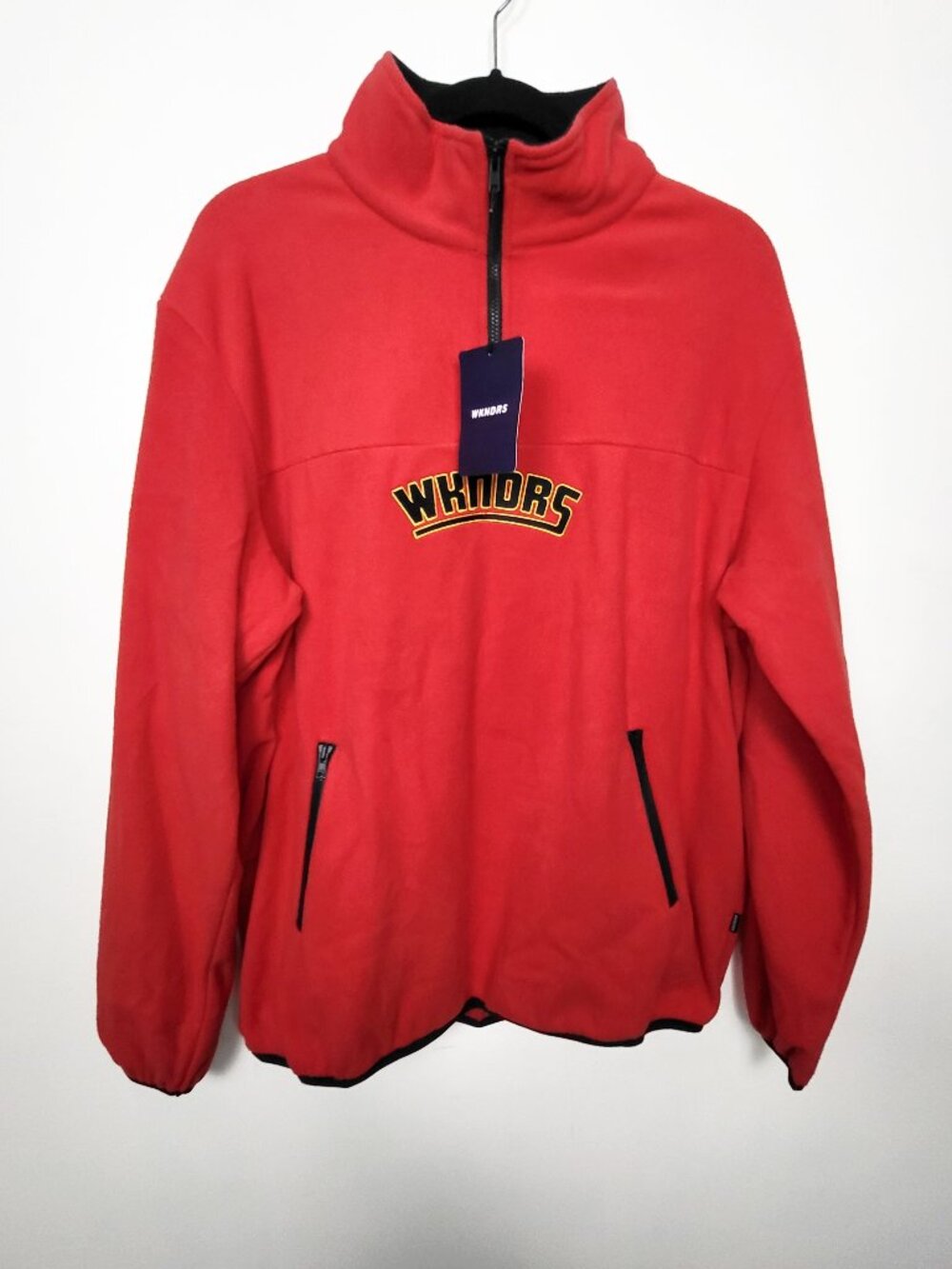 NEW WKNDRS Wavy Logo Fleece Half-Zip Pullover Unisex Large